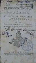 Franciszek Scheidt - O elektryczności... (1786)